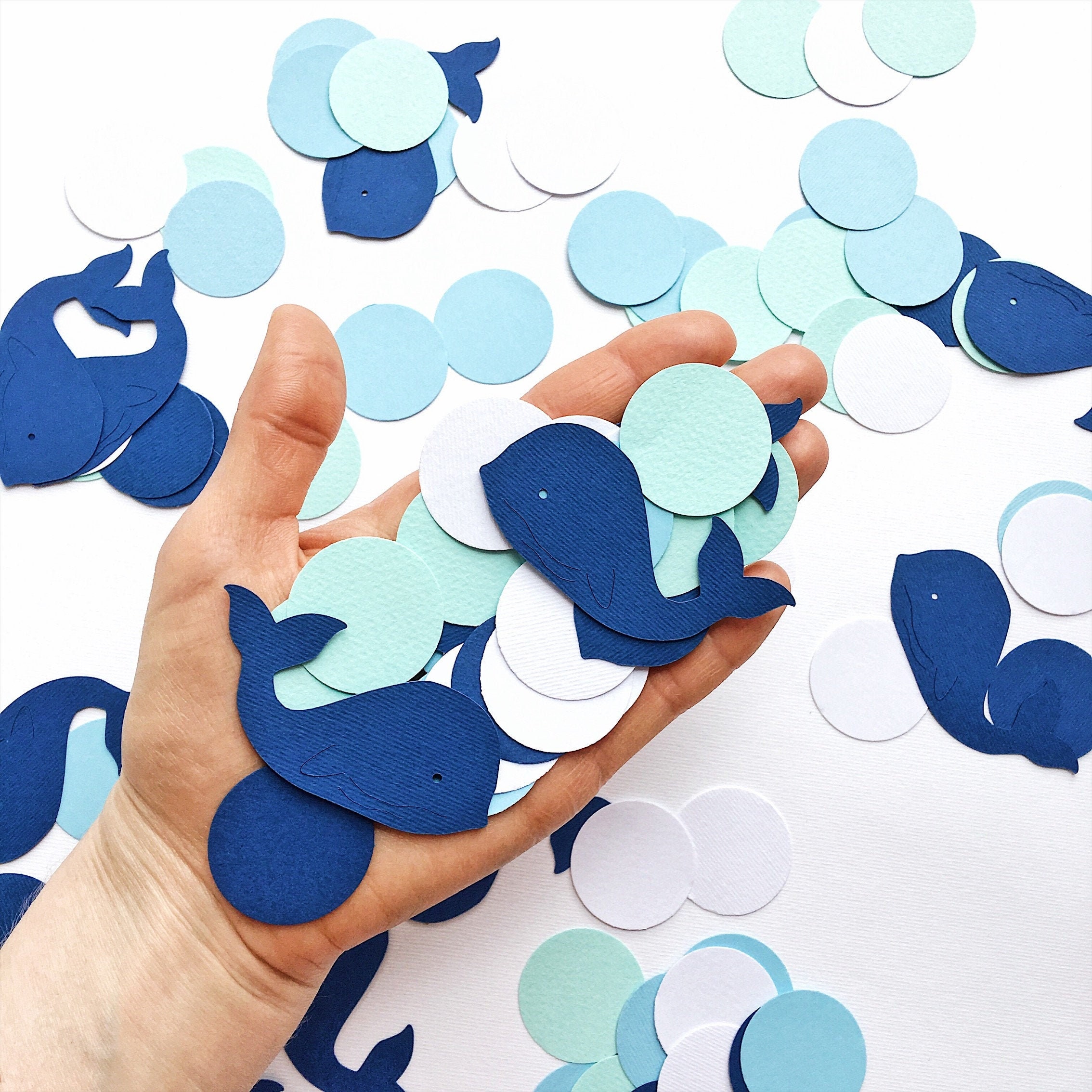 Whale Confetti Whale Baby Shower Party Decorations Boy First Birthday Nautical Sea Ocean Party