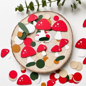 Mushroom Highchair Banner, Fairy First Birthday, Toadstool Party Decor 100pcs Confetti