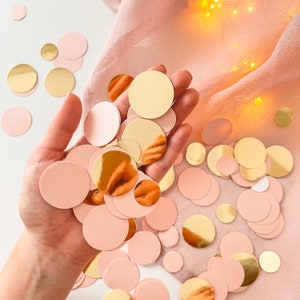 Blush Gold Confetti, Mädchen Erster Geburtstag, Brautparty Dekoration, Tisch Konfetti, Babyparty, Kreis Konfetti, 21. Geburtstag