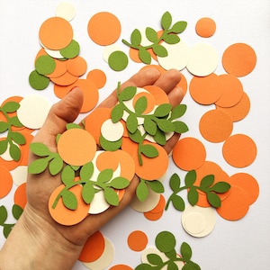 Little Cutie Confetti, babyshower clementine, A Little Cutie is on the Way, oranje decoratie babyshower