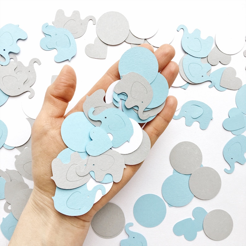 Elephant Paper Confetti Elephant Theme Baby Shower Decorations Etsy
