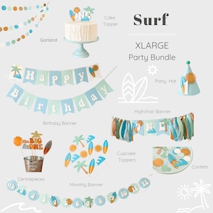 The Big One-verjaardagsbundel, 1e verjaardagsdecoratie surfstrand