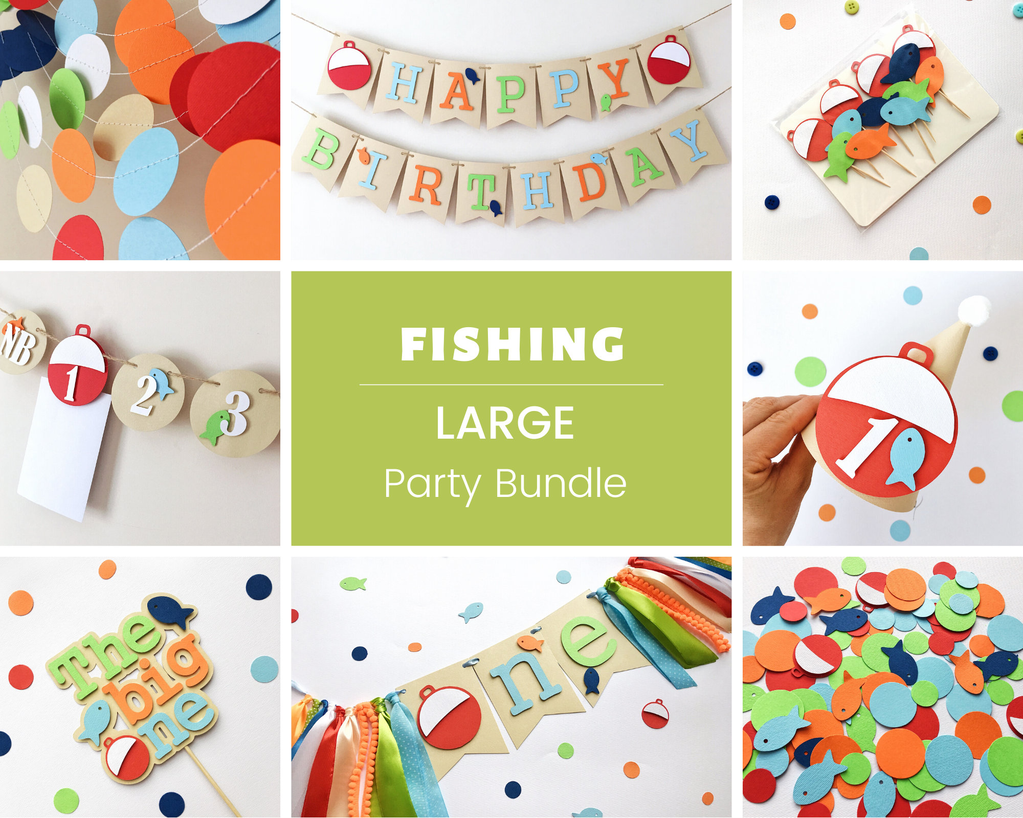 Fishing Small Party Bundle The Big One Theme First Birthday Decorations Ohfishally One