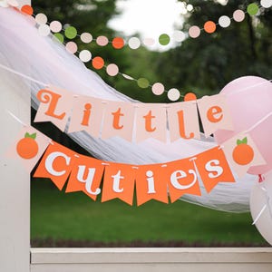 Little Cutie Banner | Clementine Baby Shower | Orange Citrus Party Decor for Boy or Girl Shower | A Little Cutie is on the Way