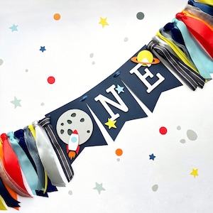 Banner para cadeira alta Space One, decorações de aniversário da Primeira Viagem ao Redor do Sol