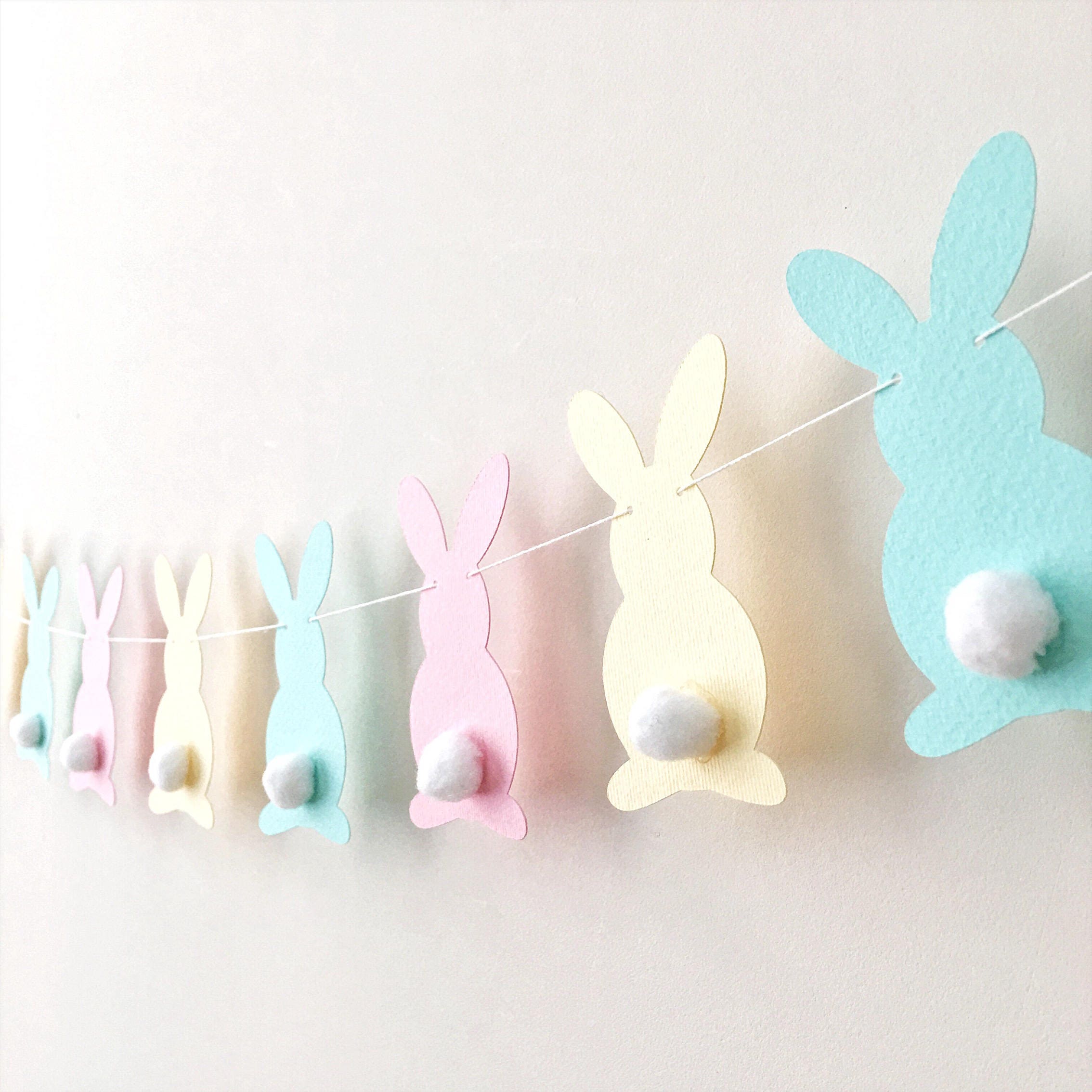 Bunny Garland Easter Decorations Easter Garland Bunny Baby Shower Easter Birthday Rabbit Banner Spring Garland
