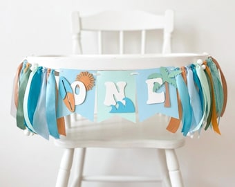 The Big One Surf Kinderhochstuhl Banner - Erste Welle Geburtstag Dekoration