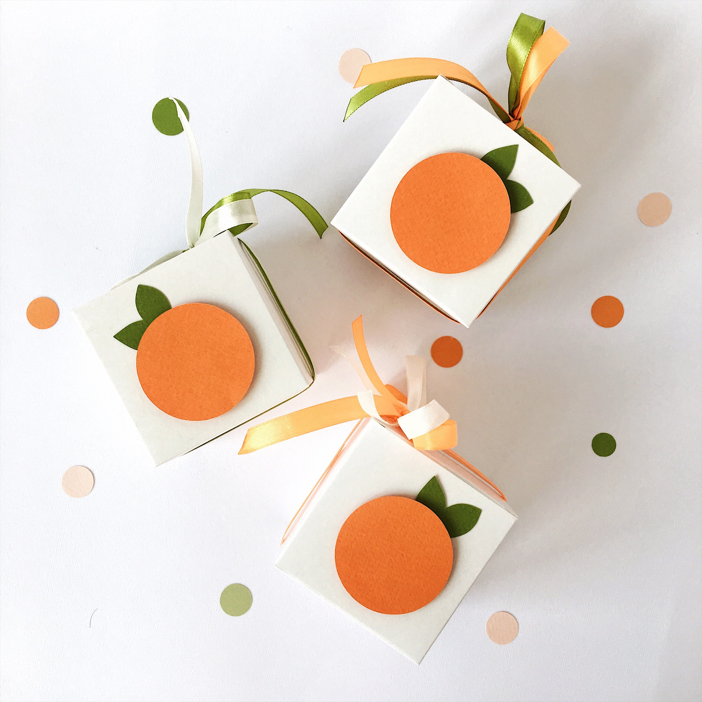 Little Cutie Favor Boxes Orange Themed Baby Shower Citrus 1st Etsy