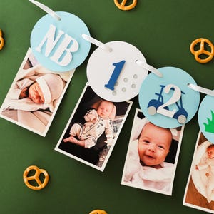 Golf Hole in One 12 Month Photo Banner - First Birthday Photo Garland - First Par-tee Monthly Photo Banner for Girls & Boys