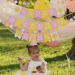 Sunshine-verjaardagsbanner, One in the Sun, aangepaste banner