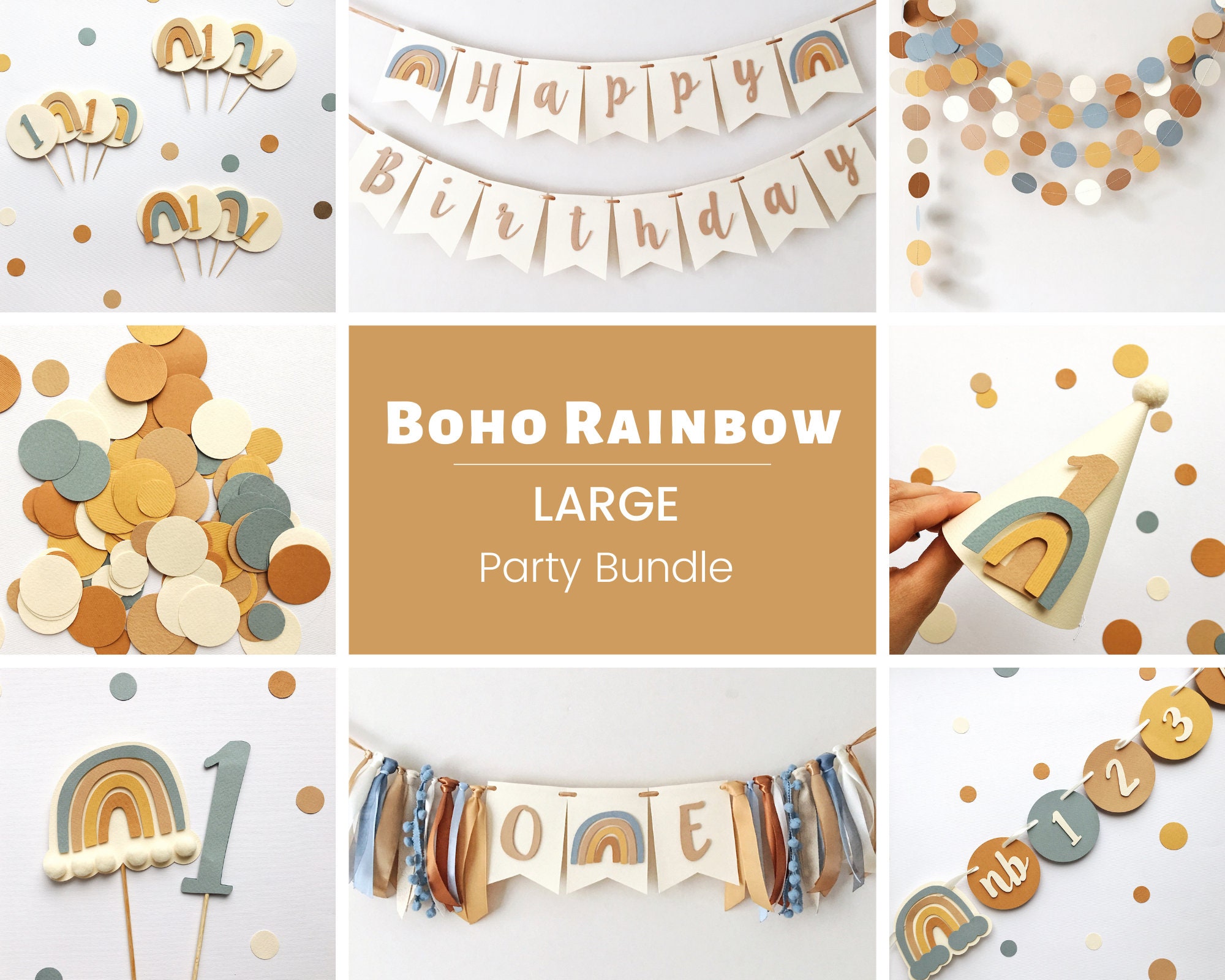Download Boy Boho Rainbow 1st Birthday Party Bundle Etsy