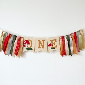 Mushroom 1st Birthday Party Decorations Toadstool 1st Birthday Highchair Banner Forest Woodland Fairy Party Decor