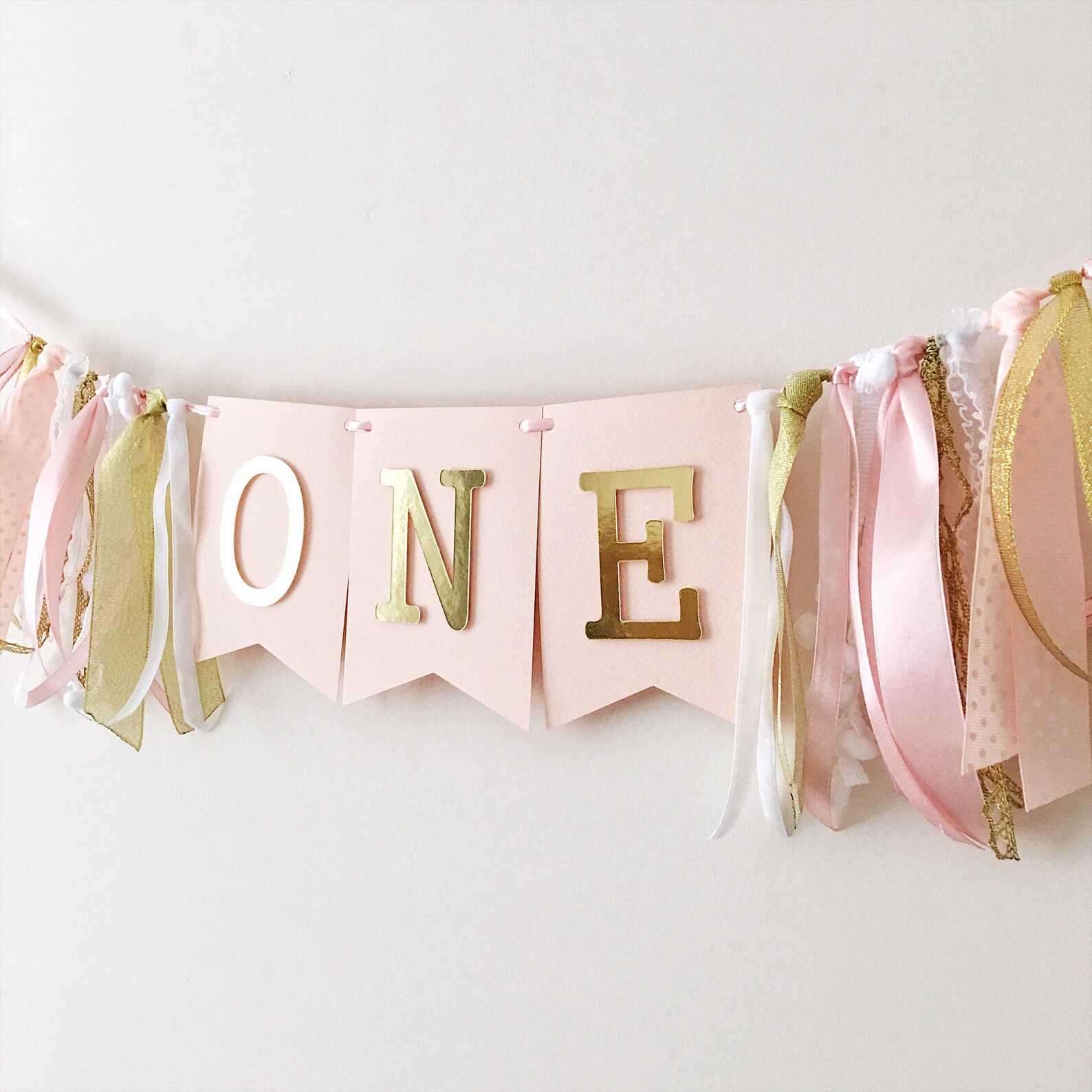 Rose Blush Gold High Chair Banner One High Chair Sign Baby Etsy