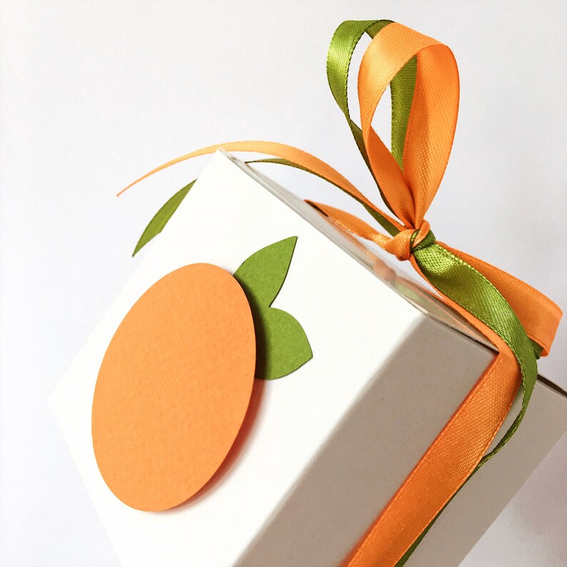 Little Cutie Favor Boxes Orange Themed Baby Shower Citrus 1st Etsy