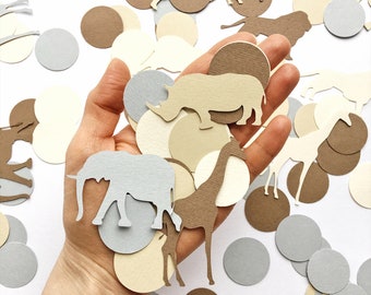 Safari Confetti, Safari Baby Shower Decoration, Safari Animals 1st Birthday, Giraffe Lion Zoo Confetti, Jungle Party Decor