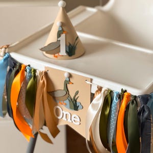 One Lucky Duck High Chair Banner - Mallard 1st Birthday Decorations