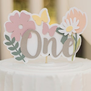 Wildflower 1st Birthday Cake Topper - Garden Floral Party Decor