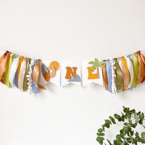 Surf High Chair Banner, The Big One Surf Birthday, Beach Wave Banner, One Year of Surf Board