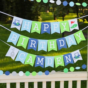 Golf 1st Birthday Banner - Hole in One Party Decorations