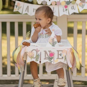 Wildflower Highchair Banner, Wild and Onederful Birthday, One Flower Banner