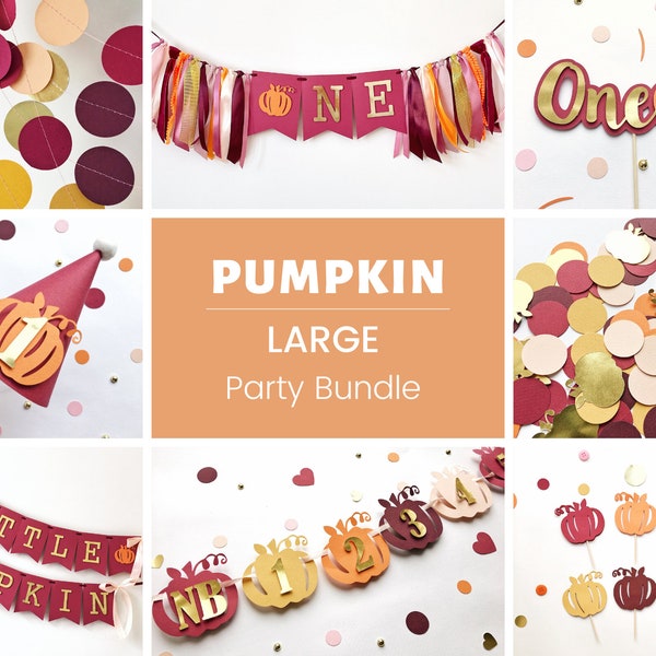 Our Little Pumpkin is Turning One Birthday Bundle, Fall Party Decorations