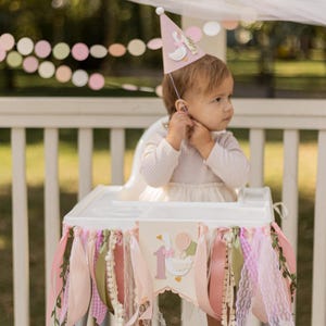 One Silly Goose High Chair Banner, Pink Goose 1st Birthday Decoration