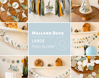 Mallard Duck Birthday Bundle, One Lucky Duck Decorations, Boy First Birthday