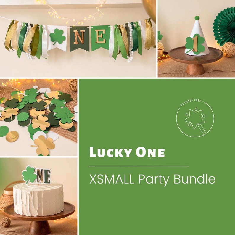 Lucky One Birthday Decorations, Party Bundle, Shamrock 1st Birthday, St. Patrick's Day Birthday
