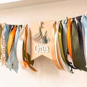 One Lucky Duck High Chair Banner - Mallard 1st Birthday Decorations