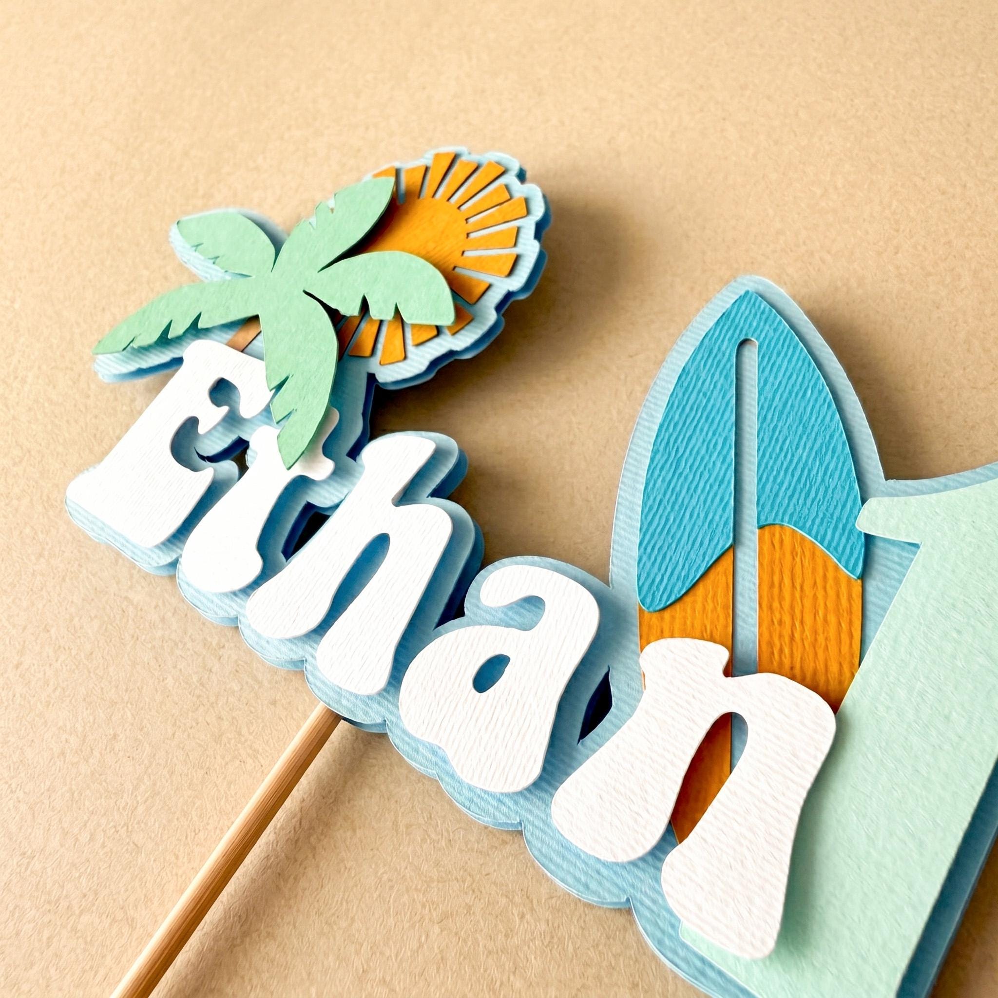 The Big One Surf Birthday Cake Topper - My First Wave Beach Party Decor ...
