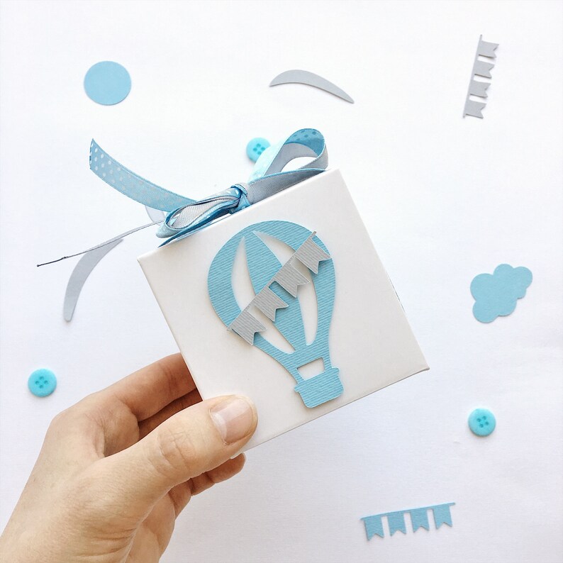 Hot Air Balloon Favor Boxes up up and Away Baby Shower Gift Etsy