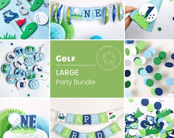 Hole in One Birthday, Golf First Birthday, 1st Birthday Decor, Party Bundle, Golf Birthday Banner, One Year Old Birthday, Boy First Birthday