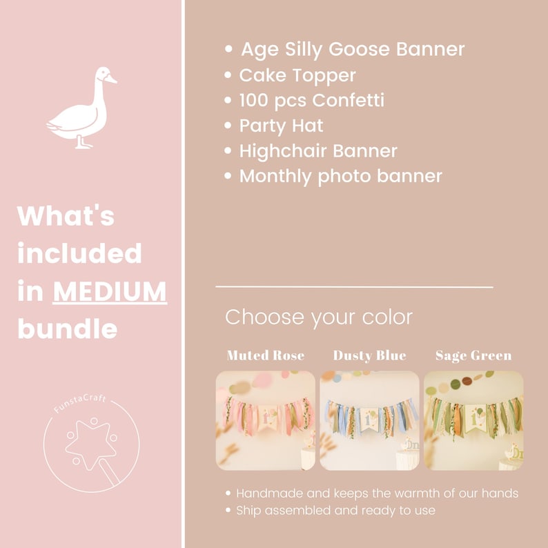 One Silly Goose 1st Birthday Bundle, Vintage Goose Party Decorations
