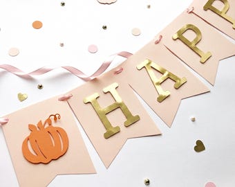 Guirnalda de Calabaza para el Primer Cumpleaños - Decoraciones para Fiesta de Otoño para Niñas