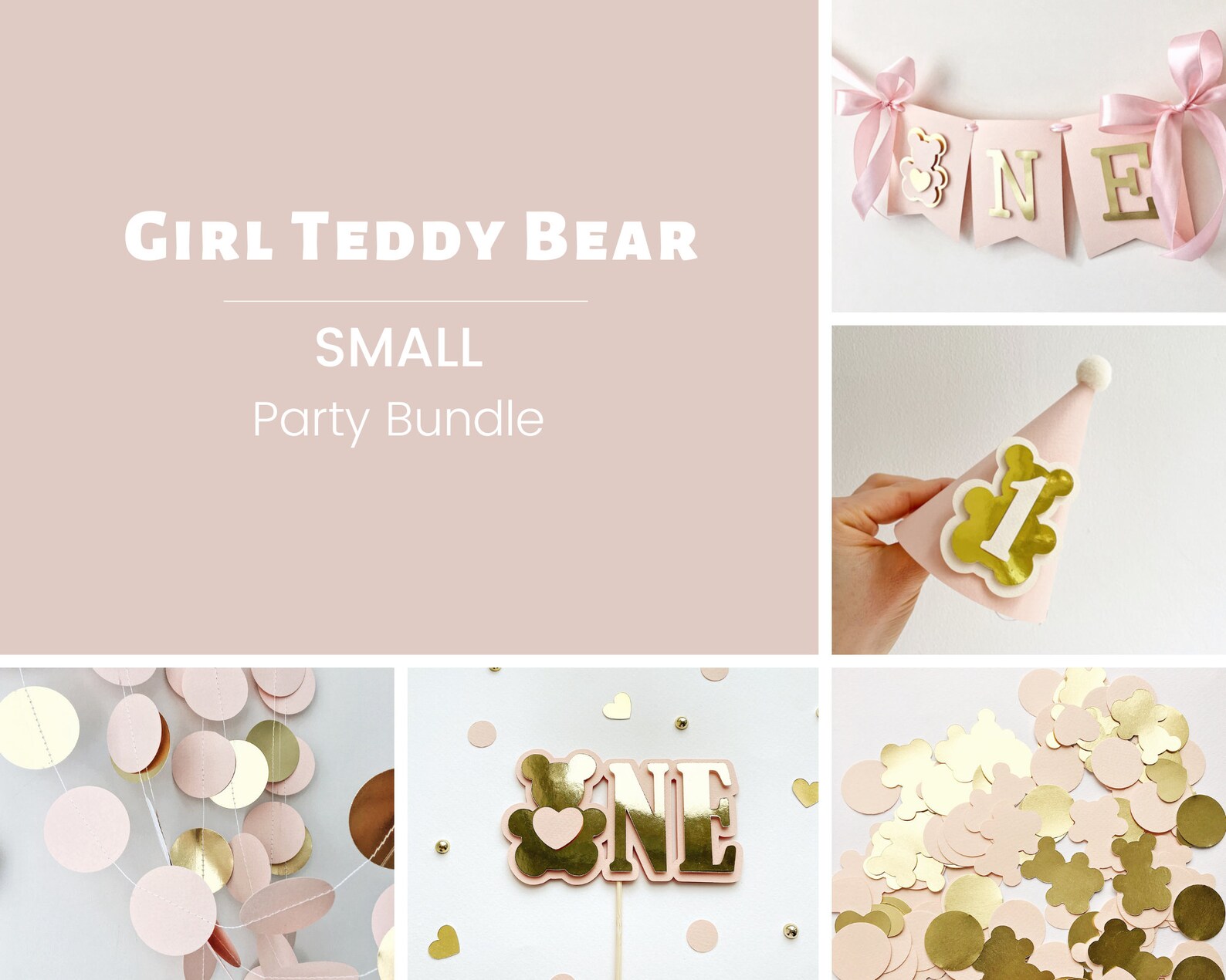 Girl Teddy Bear 1st Birthday Party Bundle | Etsy