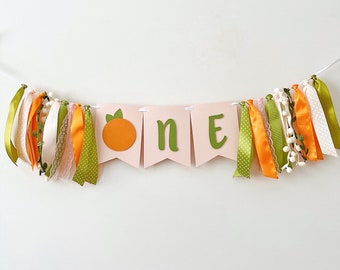 Little Cutie Highchair Banner, Orange 1st Birthday Decorations, Clementine Birthday, Citrus Party Decor