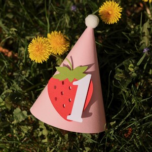 Erdbeer-Party-Hut, Beerenspaß, Mädchen-erster Geburtstag zu sein