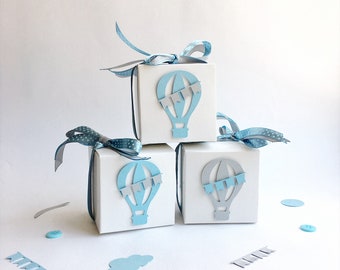 Hot Air Balloon Favor Boxes Up Up and Away Baby Shower Gift Boxes Cloud Hot Air Balloon 1st Birthday Decorations Candy Box Set of 12