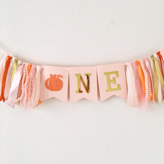 Pumpkin Birthday Decorations.Pumpkin Birthday Banner Pumpkin turning One .Girl First Birthday Pumpkin 1st Birthday high Chair Banner.