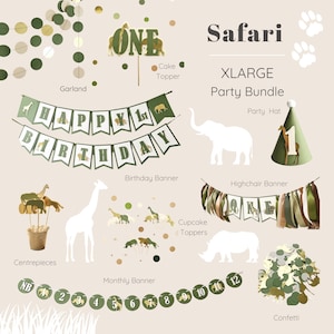 Safari First Birthday Bundle, Wild One 1st Birthday, Jungle Party, Animals Birthday
