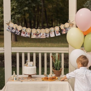 One Lucky Duck 12 Month Banner, Mallard Duck Party, Fall Boy 1st Birthday Decorations, Milestone Banner, Duck Photo Banner, Monthly Banner