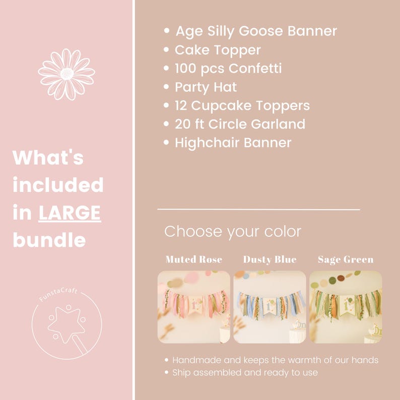 One Silly Goose 1st Birthday Bundle, Vintage Goose Party Decorations