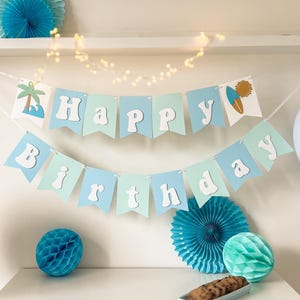 Surf Birthday Banner, The Big One Surfboard Decorations, Beach 1st Birthday Party, Wave Banner