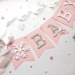 Winter Wonderland Baby Shower Banner, Snowflake Banner, Christmas Baby Shower