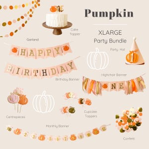 Our Little Pumpkin is Turning One Bundle, Pumpkin First Birthday
