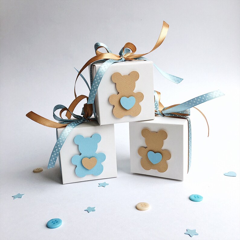 Teddy Bear Favor Boxes Teddy Bear Baby Shower Gift Favor Boxes Etsy