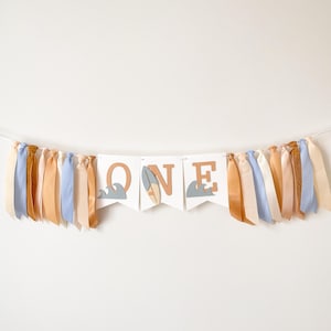 Surf High Chair Banner: The Big One Beach Birthday Decoration
