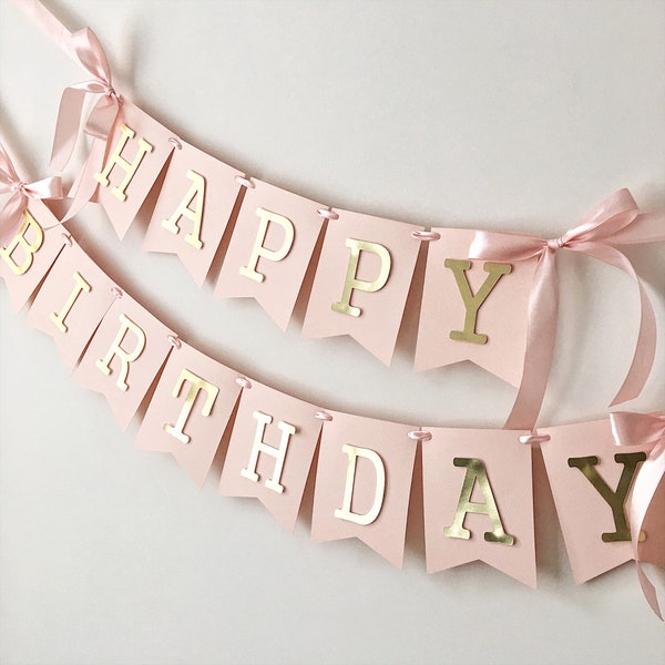 Geburtstags-Banner "11" In Gold & Pink – Aus Glitzer-Karton, Buchstaben Auf Schnur Verschiebbar