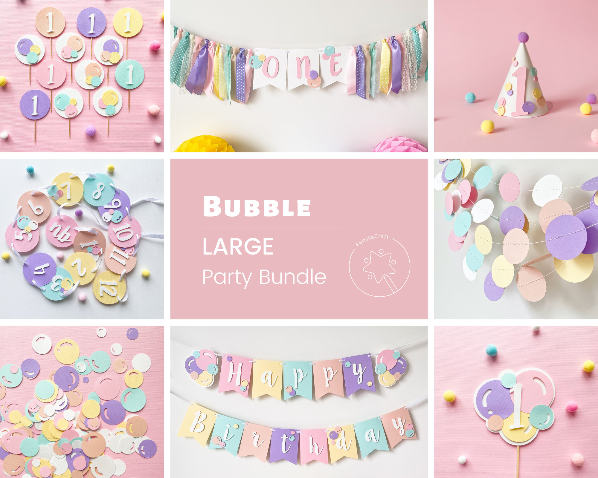 Bubble Birthday Party, 1st Birthday Decorations, Pastel Birthday