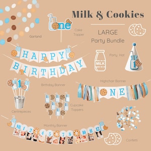 Milk and Cookies 1st Birthday Bundle, One Sweet Cookie Boy